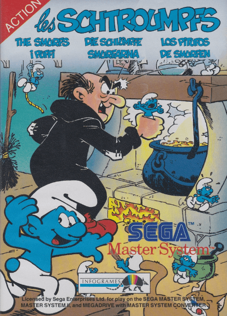 Les Schtroumpfs box art for Sega Master System